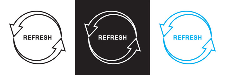 Refresh icon . Reload  and Update icon. Vector illustration. isolated on white and black background. EPS 10