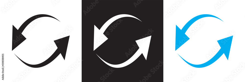 Poster refresh icon . reload and update icon. vector illustration. isolated on white and black background. 