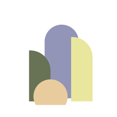 Abstract prints and boho wall decor.