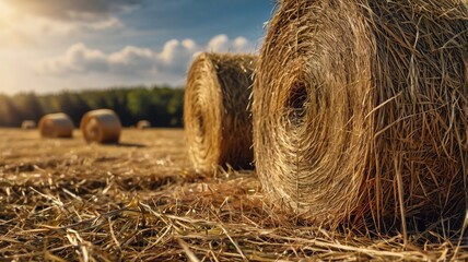 hay bale in the field