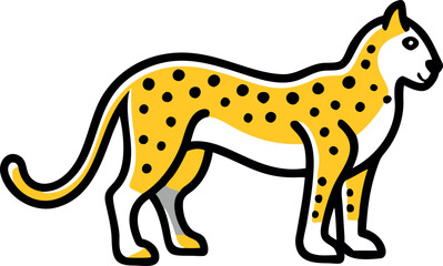 Fototapeta premium A leopard with a spotted coat standing in a natural pose