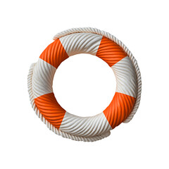 Isolated Orange Rescue Ring for Water Safety, png
