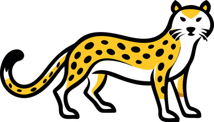 Fototapeta premium A leopard with a spotted coat standing in a natural pose