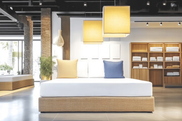 Modern bedroom setup featuring stylish furnishings and soft lighting in a relaxed environment