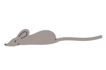Mouse icon doodle. Vector illustration of a mouse or a toy for a cat. Isolate on white.