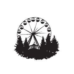 vector illustration of a ferris wheel