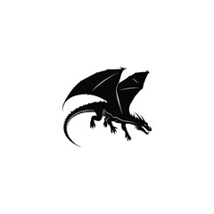 Flat design dragon white background