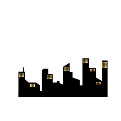 Fototapeta premium City silhouette vector set. Panorama city background.