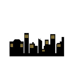 Fototapeta premium City silhouette vector set. Panorama city background.