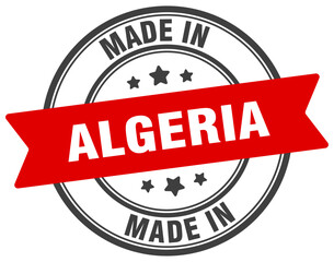 Made in Algeria round sign. Made in Algeria stamp.