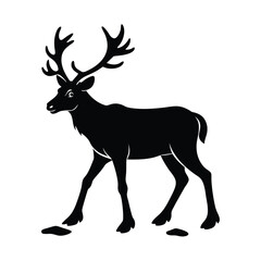 vector Silhouettes illustration of deer