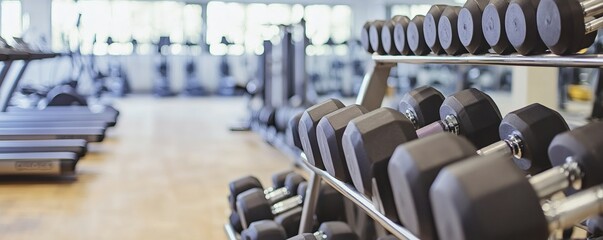 A well equipped gym featuring weights and exercise machines