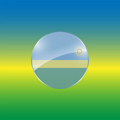 Rwanda flags design vector illustration graphic of glossy buttons with identification pin vector illustration