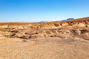Arid landscape, Island Fuerteventura, Canary Islands, Spain, Europe.