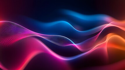 Vibrant Flowing Waves in Abstract Colorful Light Patterns