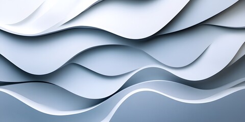 Obraz premium Abstract Wave Patterns in Soft Gray and White Colors