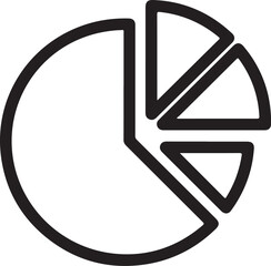 Pie Chart Icon Black Vector Symbol for Budgeting And Expense Management