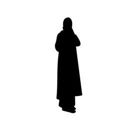 Collection of illustrations of silhouettes of women wearing hijabs
