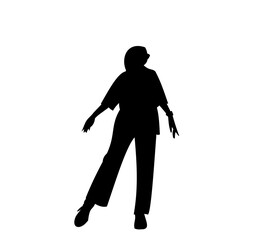 Collection of illustrations of silhouettes of women wearing hijabs
