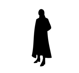 Collection of illustrations of silhouettes of women wearing hijabs
