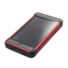Portable Solar Power Bank with Advanced Solar Cell Isolated on Transparent Background