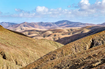 Mountain landscape, Island Fuerteventura, Canary Islands, Spain, Europe.