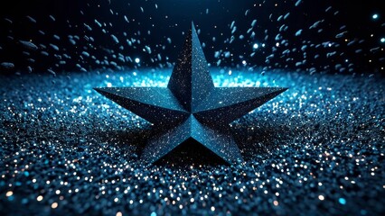 Glowing star in abstract space with sparkling particles and energy flow. A perfect visual for sci-fi, futuristic, and cosmic innovation themes.