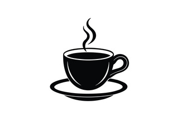 Silhouette art illustration of a cozy coffee cup vector design.eps