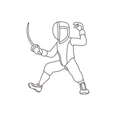 fencing sword sports person emoji vector illustration