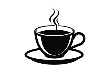 Silhouette art illustration of a cozy coffee cup vector design1.eps