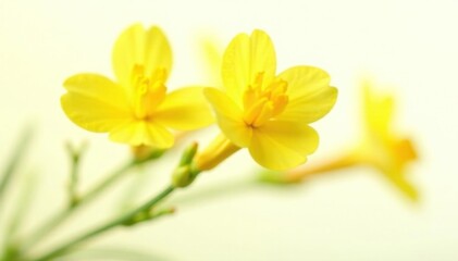 Obraz premium Isolated yellow snapdragon flowers against white backdrop, isolated, snapdragon