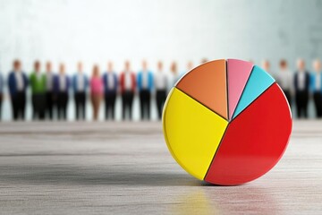 A striking pie chart showcasing employee demographics at a diverse, international corporation