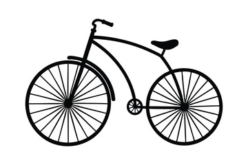 Fototapeta premium Silhouette art illustration of an old-fashioned bicycle vector design.eps