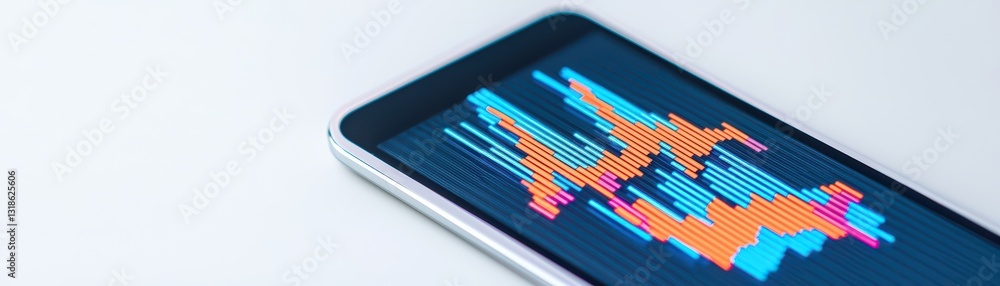 Aufkleber close-up view of financial graphs displayed on digital tablet screen for analysis and planning