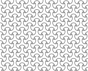 Abstract seamless pattern with black wave shapes on a white background	
