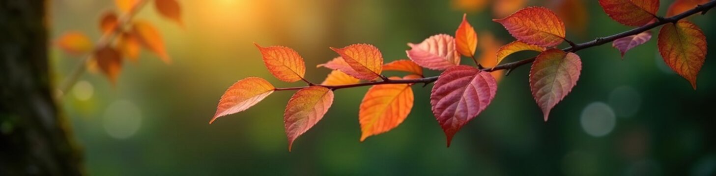 Copperleaf plant with colorful leaves on tree branch, tree branches, copperleaf
