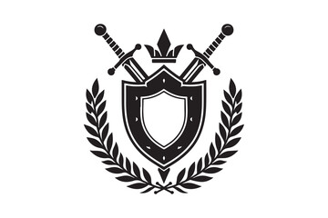 Obraz premium shield with a blank space inside in logo style