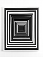 Optical Illusion: A striking minimalist artwork featuring concentric squares creates a mesmerizing optical illusion, drawing the eye into a captivating depth and perspective