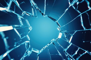 Obraz premium Futuristic Shattered Glass Abstract Symbolizing Failure in Technology and Design Aesthetic