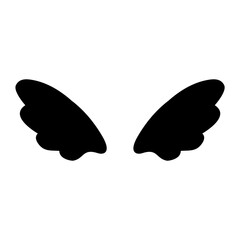Wing icon. Black wing icon. Bird wing, angel wing element. Vector illustration