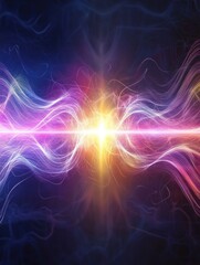 Obraz premium Electric pulse backgrounds abstract energy waves digital art vibrant colors creative space energetic concept