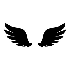 Wing icon. Black wing icon. Bird wing, angel wing element. Vector illustration