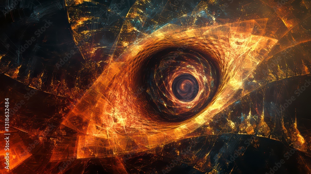 Aufkleber cosmic vortex: an abstract representation of a mesmerizing cosmic vortex, its swirling patterns of f