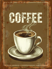 cup of coffee on grunge background