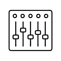 audio mixer icon, audio mixer line art - simple line art of audio mixer, perfect for audio mixer logos and icons
