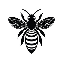 Bee  silhouette vector illustration 