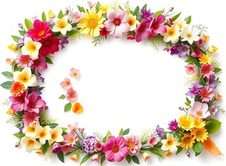 Obraz premium Colorful Floral Frame for Invitations and Celebrations