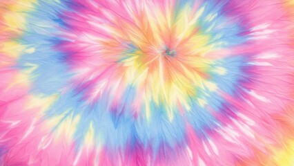 Colorful tie dye pattern in pink, blue, and yellow creating a vibrant and playful atmosphere Art, self expression, and community