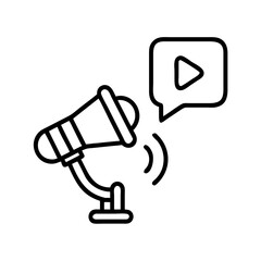 podcast advertising icon, podcast advertising line art - simple line art of podcast advertising, perfect for podcast advertising logos and icons