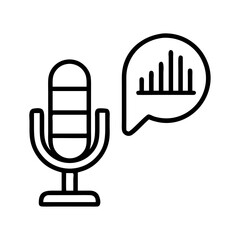podcast analytics icon, podcast analytics line art - simple line art of podcast analytics, perfect for podcast analytics logos and icons